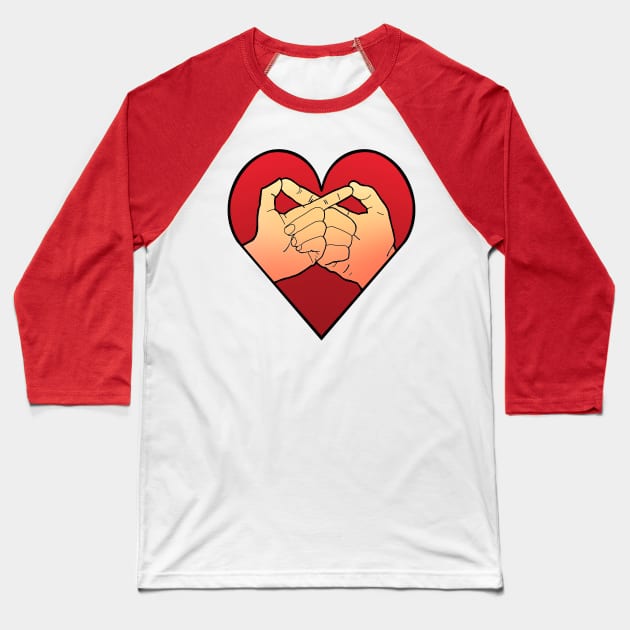 infinity hands gesture in heart Baseball T-Shirt by weilertsen